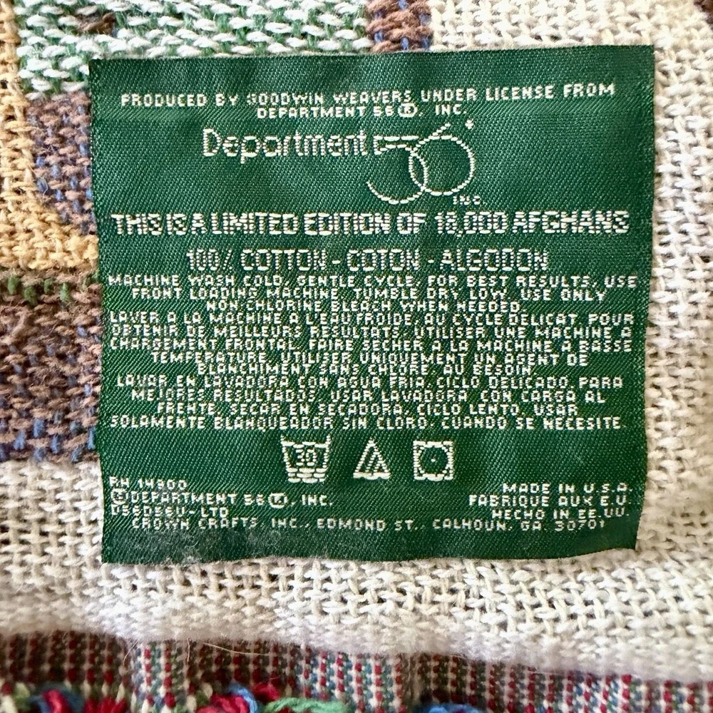 Vintage Heritage Village Collection Christmas Holiday Village Woven Throw Afghan